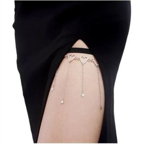 2 for $35🌷New Leg Accessories Sexy thigh Tassel/ chain with hearts and stars - Picture 1 of 8